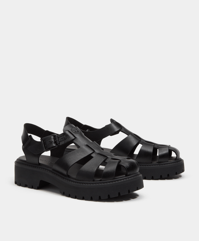 Sandalias con plataforma Stone Street Fisherman para Mujer, Negro