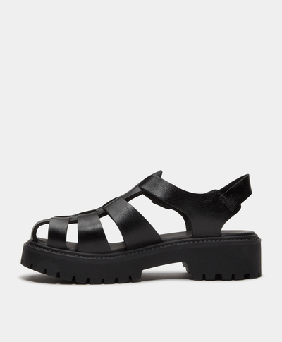 Sandalias con plataforma Stone Street Fisherman para Mujer, Negro