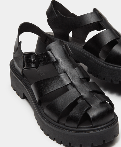 Sandalias con plataforma Stone Street Fisherman para Mujer, Negro
