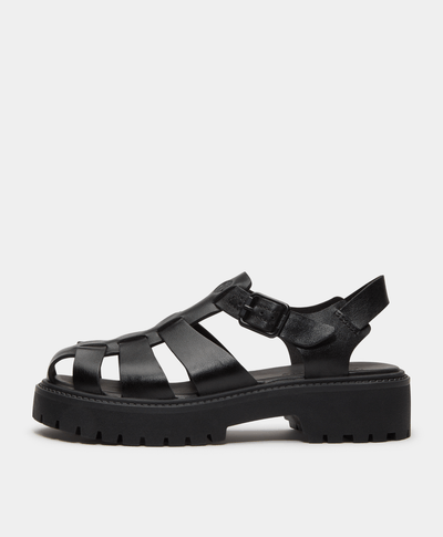 Sandalias con plataforma Stone Street Fisherman para Mujer, Negro