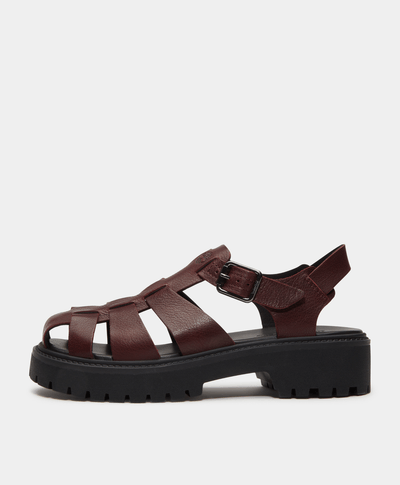 Sandalias con plataforma Stone Street Fisherman para Mujer, Vino