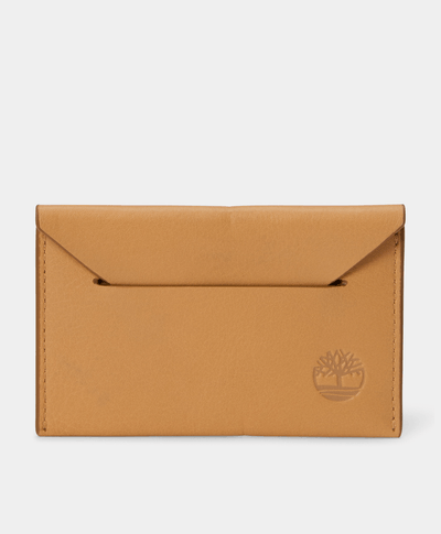 Tarjetero de cuero Acadia Unisex, Amarillo