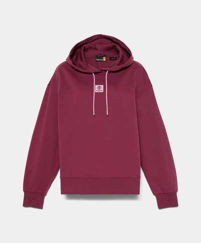 Sudadera Hoodie Relaxed Fit Loop Back Para Mujer, Vino