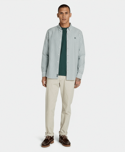 Camisa Oxford Regular Fit Para Hombre, Verde