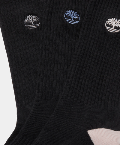 3-Pack Calcetínes Crew Cushion Para Mujer, Negro