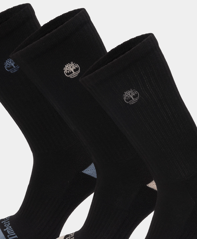 3-Pack Calcetínes Crew Cushion Para Mujer, Negro