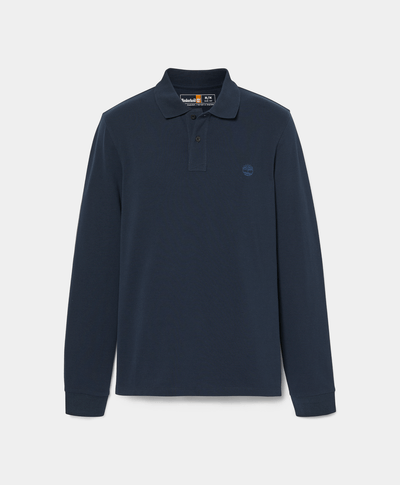 Polo Manga Larga Slim Fit Para Hombre, Azul