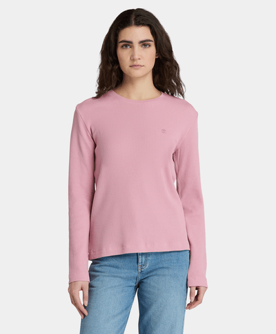 Playera Con Tejido Waffle Regular Fit Para Mujer, Beige