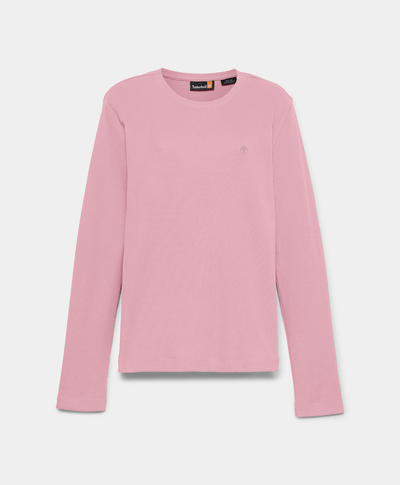 Playera Con Tejido Waffle Regular Fit Para Mujer, Beige