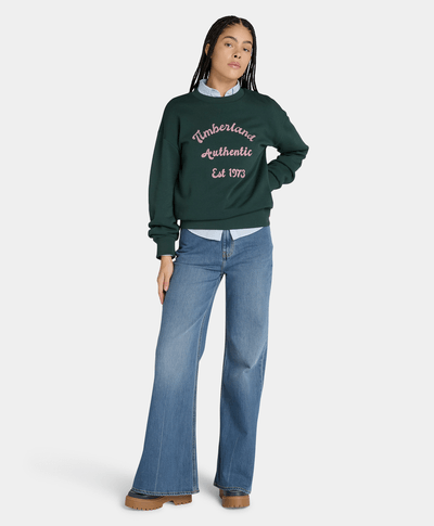 Sudadera Relaxed Fit Para Mujer, Verde