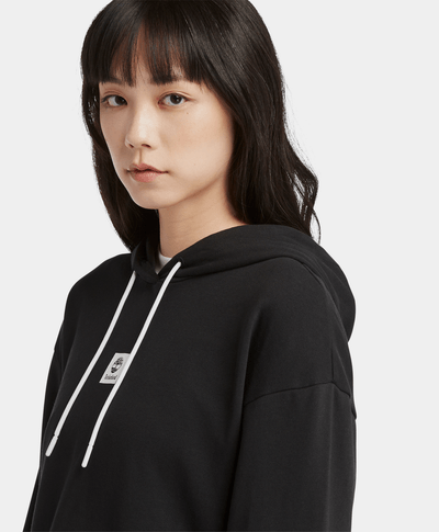 Sudadera Para Mujer Con Gorra Stack Logo Loop Back Hoodie, Negro