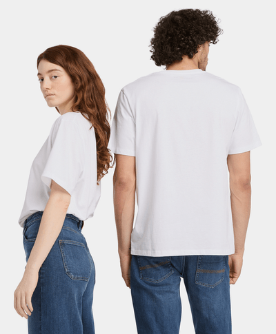 Playera unisex de manga corta Small Logo Print, Blanco