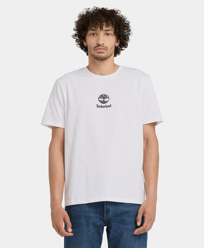 Playera unisex de manga corta Small Logo Print, Blanco