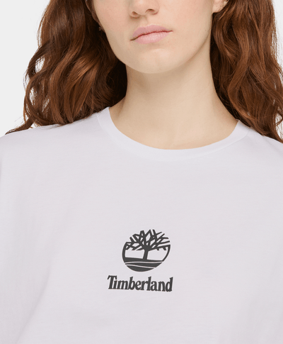 Playera unisex de manga corta Small Logo Print, Blanco