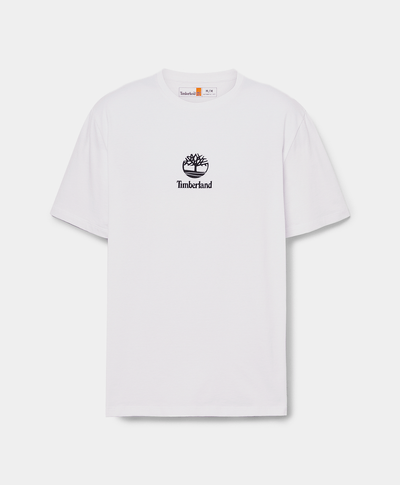 Playera unisex de manga corta Small Logo Print, Blanco