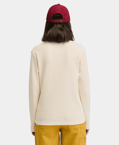 Playera para mujer Waffle de manga larga, Blanco