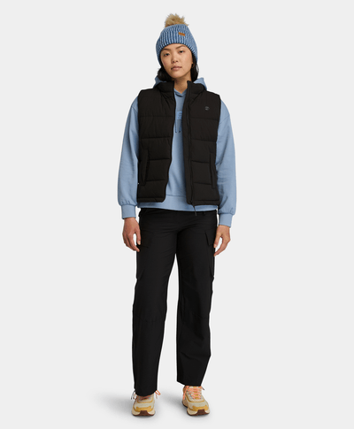 Chaleco repelente de agua para mujer Puffer Vest, Negro
