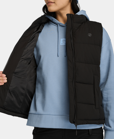 Chaleco repelente de agua para mujer Puffer Vest, Negro