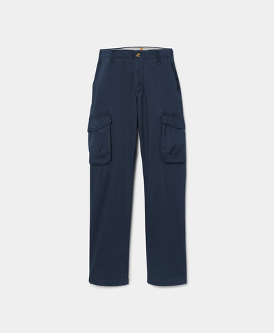 Pantalón cargo para hombre de sarga, Azul