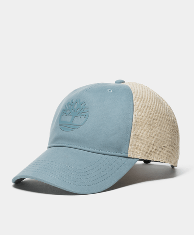 Gorra de beisbol para Mujer con pánel de paja, Azul