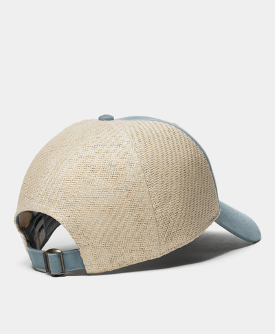 Gorra de beisbol para Mujer con pánel de paja, Azul