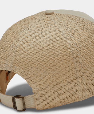 Gorra de beisbol para Mujer con pánel de paja, Blanco