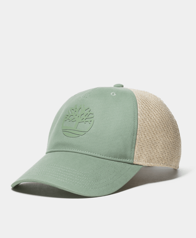 Gorra de beisbol para Mujer con pánel de paja, Verde