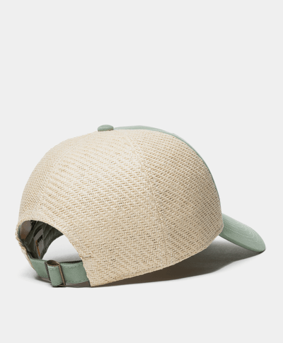 Gorra de beisbol para Mujer con pánel de paja, Verde