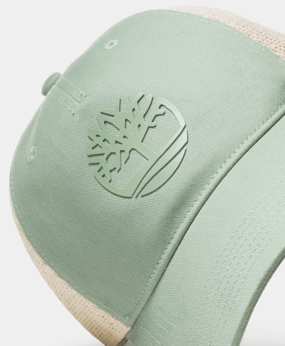 Gorra de beisbol para Mujer con pánel de paja, Verde