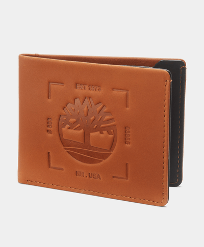 Cartera bicolor para Hombre con identificación en la parte posterior, Café