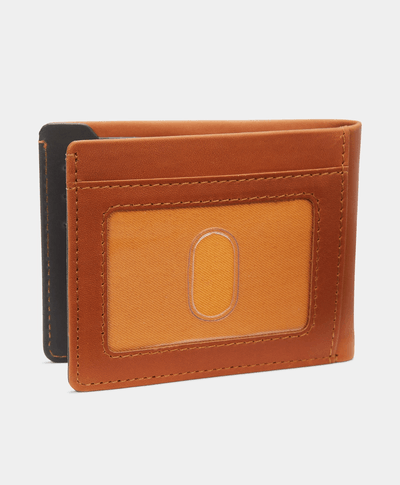 Cartera bicolor para Hombre con identificación en la parte posterior, Café