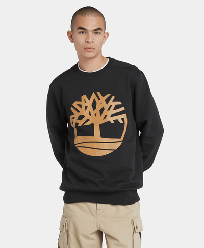 Sudadera con cuello redondo y logotipo del árbol para Hombre, Negro