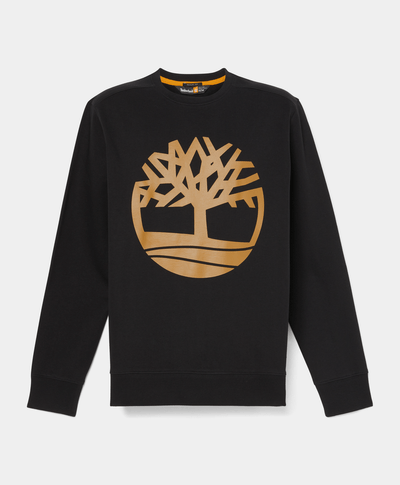 Sudadera con cuello redondo y logotipo del árbol para Hombre, Negro