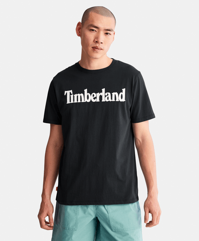 Playera manga corta con Logo para Hombre, Negro