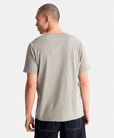 Playera de algodón orgánico para Hombre con logotipo lineal, Gris