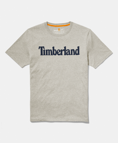 Playera de algodón orgánico para Hombre con logotipo lineal, Gris