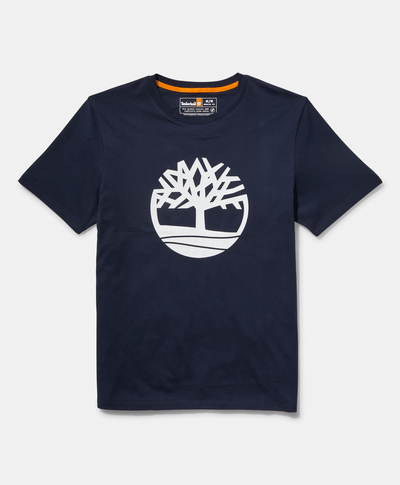 Playera de manga corta para Hombre de algodón orgánico con logo de árbol, Azul