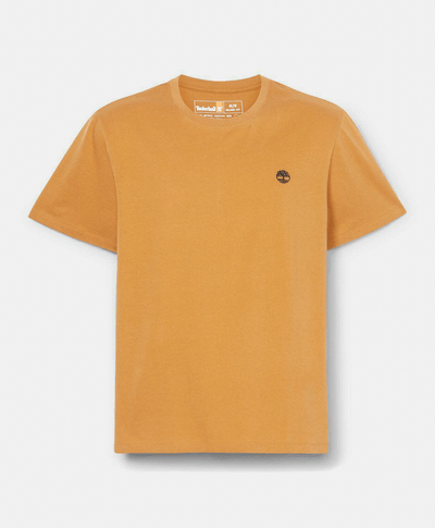 Playera con logo en el pecho para hombre, Amarillo