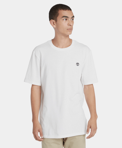 Playera con logo en el pecho para hombre, Blanco