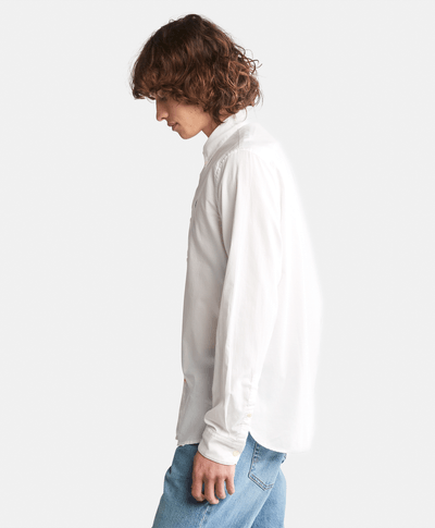 Camisa manga larga Ela River Elevated Oxford Solid Slim para Hombre, Blanco