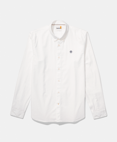 Camisa manga larga Ela River Elevated Oxford Solid Slim para Hombre, Blanco