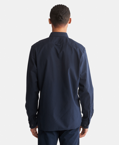 Camisa manga larga Ela River Elevated Oxford Solid Slim para Hombre, Azul