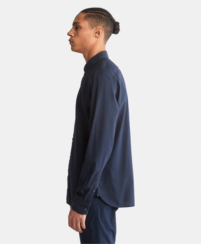 Camisa manga larga Ela River Elevated Oxford Solid Slim para Hombre, Azul