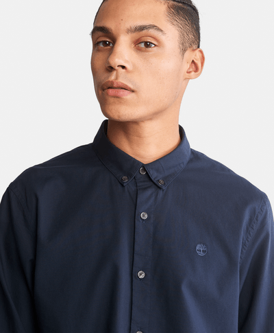 Camisa manga larga Ela River Elevated Oxford Solid Slim para Hombre, Azul