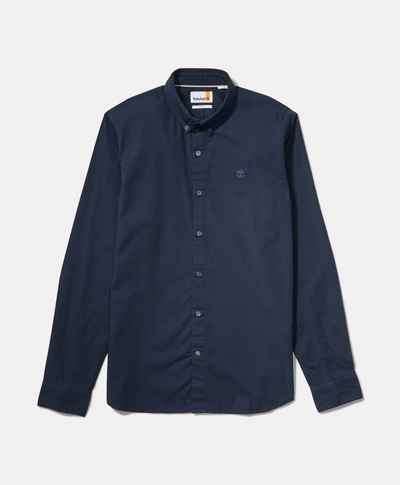 Camisa manga larga Ela River Elevated Oxford Solid Slim para Hombre, Azul