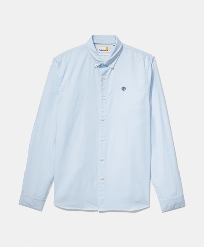 Camisa manga larga Ela River Elevated Oxford Solid Slim para Hombre, Azul