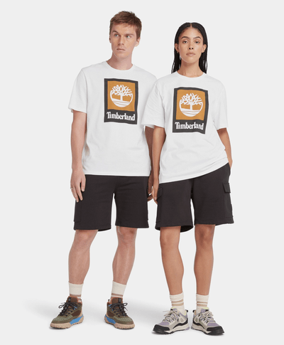 Playera Colored de manga corta unisex, Blanco