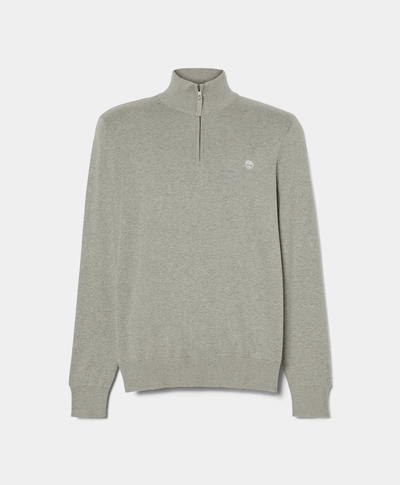 Suéter Johns River de algodón con cierre de un cuarto para Hombre, Blanco