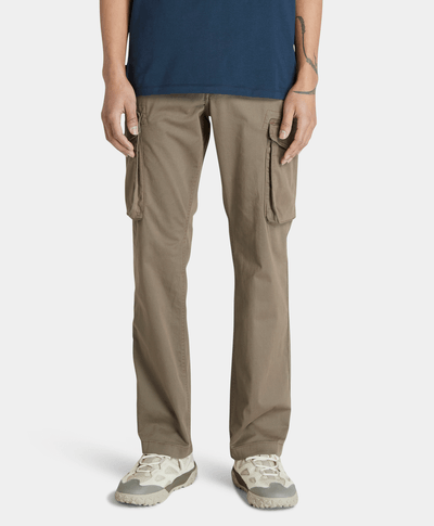 Pantalon Cargo De Twill Straight Fit Para Hombre, Café