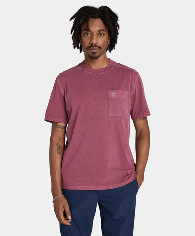 Playera Authentic Fit Garment Dye Con Bolsillo Para Hombre, Vino